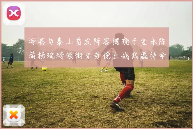 海港与泰山首发阵容揭晓于金永陈蒲杨瑞琦领衔克劳德出战武磊待命替补