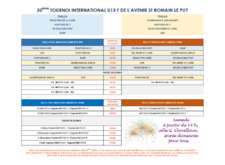TOURNOI INTERNATIONAL U13F - PLANNING DES MATCHS